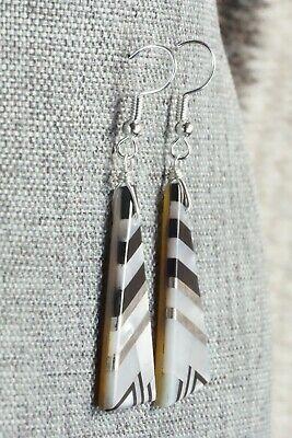 Mother of Pearl & Sterling Silver Inlay Earrings - Daniel Coriz