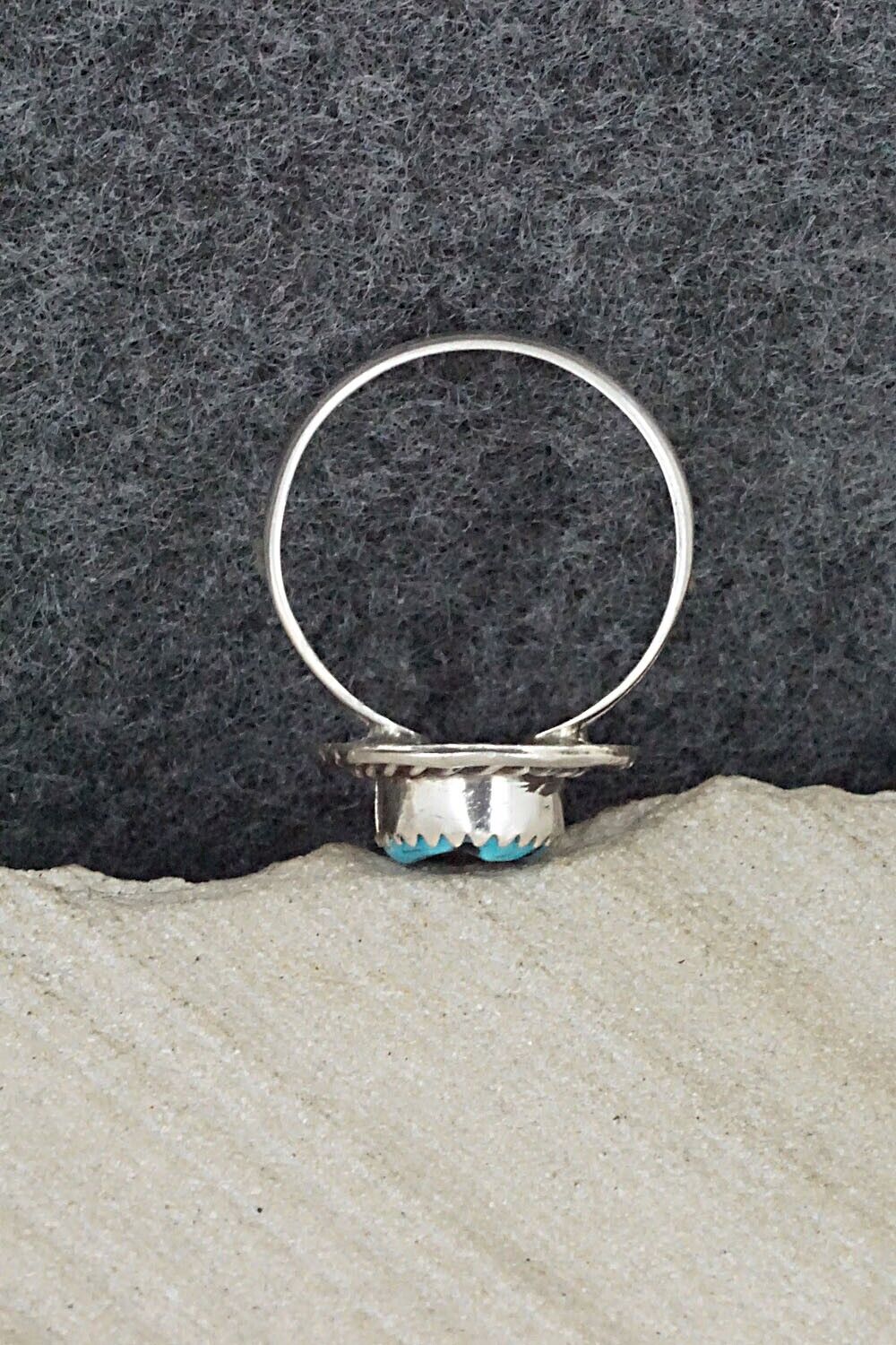 Turquoise & Sterling Silver Ring - Freda Martinez - Size 8