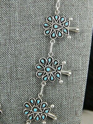 Zuni Sterling Silver and Turquoise Necklace and Earrings Set - Tricia Leekity - High Lonesome Trading