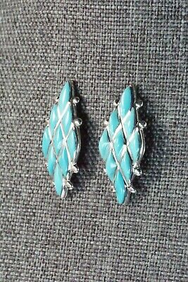 Turquoise & Sterling Silver Earrings - Derrick & Lorelia Chavez - High Lonesome Trading