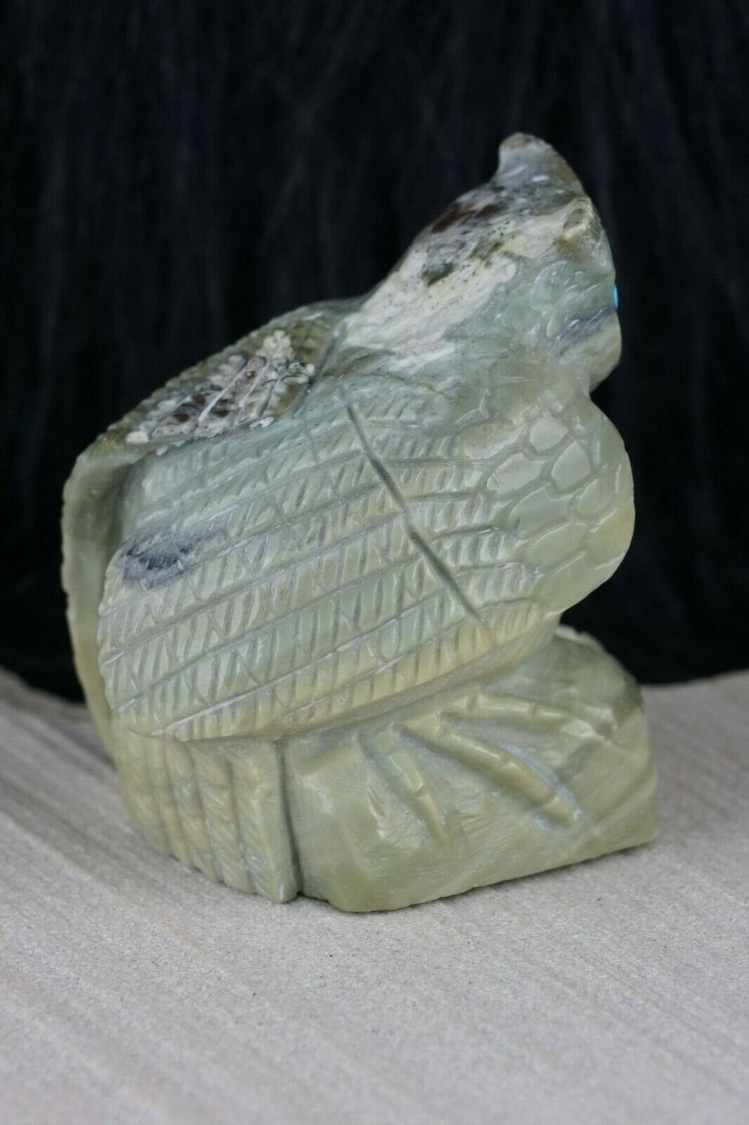 Owl Zuni Fetish Carving - Derrick Kaamasee - High Lonesome Trading