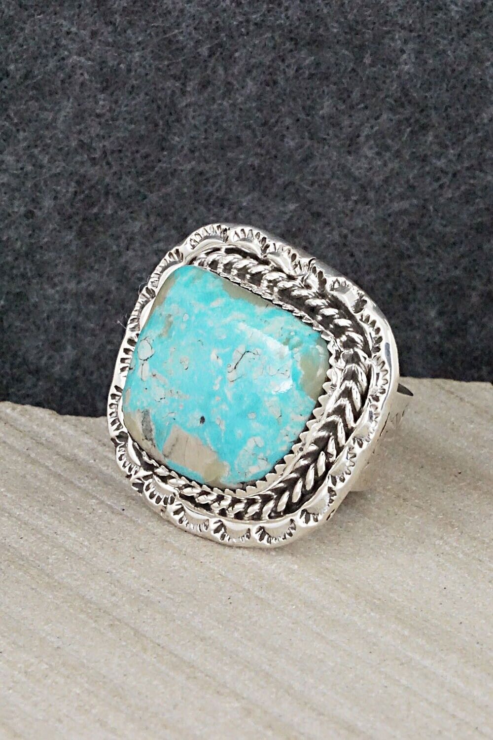 Turquoise and Sterling Silver Ring - Jimmy Garcia Jr. - Size 7.75
