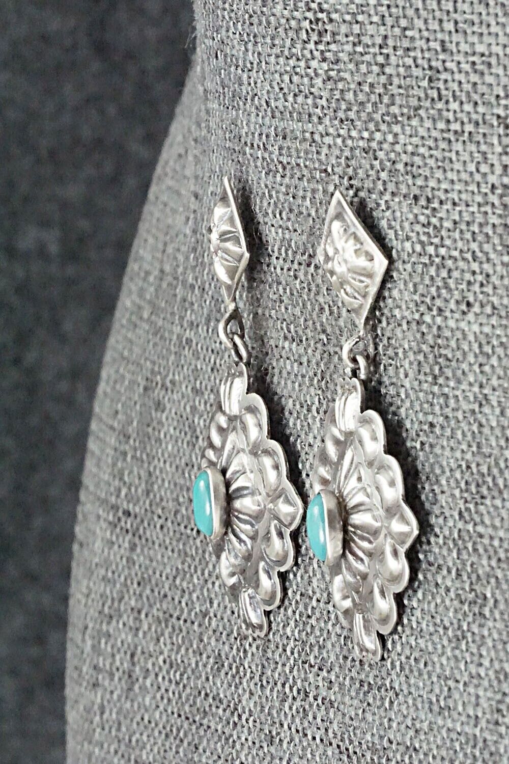 Turquoise & Sterling Silver Earrings - Terry Charlie
