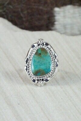 Turquoise & Sterling Silver Ring - Samuel Yellowhair - Size 7