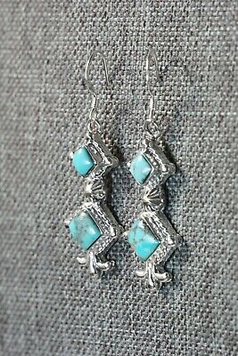 Navajo Turquoise and Sterling Silver Earrings - Sadie Jim