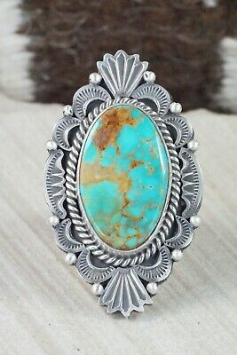 Royston Turquoise and Sterling Silver Ring - Michael Calladitto - Size 10.5