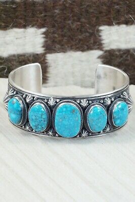 Navajo Turquoise & Sterling Silver Bracelet - Derrick Gordon