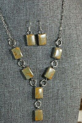 Navajo Turquoise Necklace and Earrings Set - Native American - High Lonesome Trading