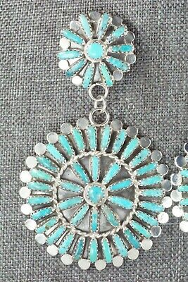 Turquoise & Sterling Silver Earrings - Lavell Byjoe