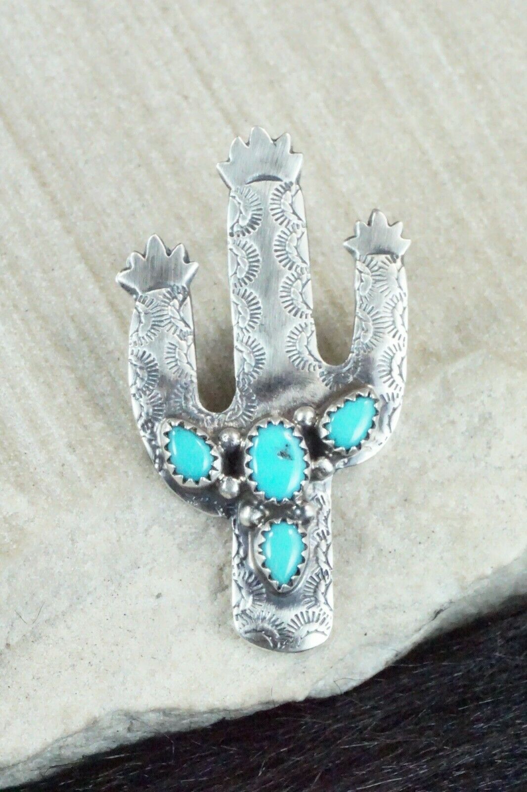 Turquoise and Sterling Silver Pendant - Genevieve Francisco - High Lonesome Trading