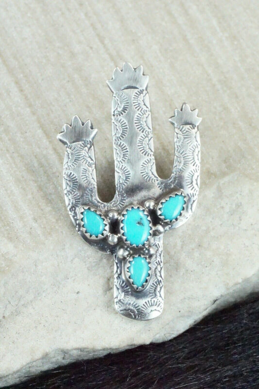 Turquoise and Sterling Silver Pendant - Genevieve Francisco - High Lonesome Trading