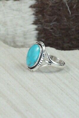 Turquoise & Sterling Silver Ring - Amos Begay - Size 6.5