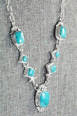Turquoise & Sterling Silver Necklace - Lee Shorty