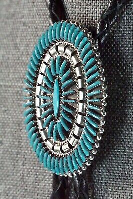 Turquoise & Sterling Silver Bolo Tie - Edmund Cooeyate