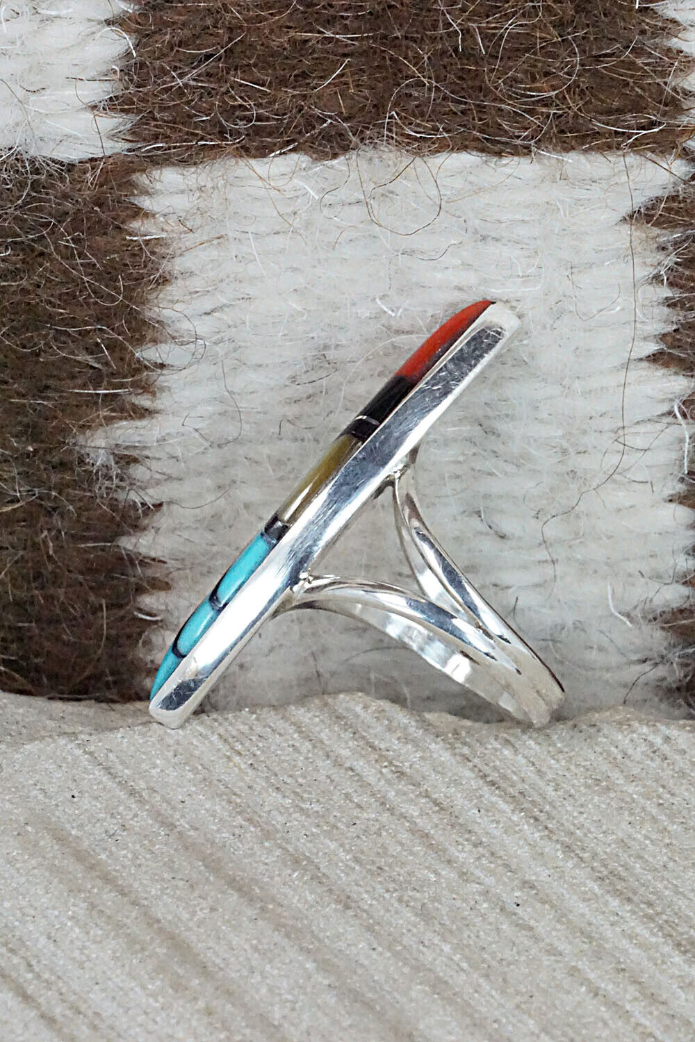 Multi Stone & Sterling Silver Ring - Cleo Kallestewa - Size 7