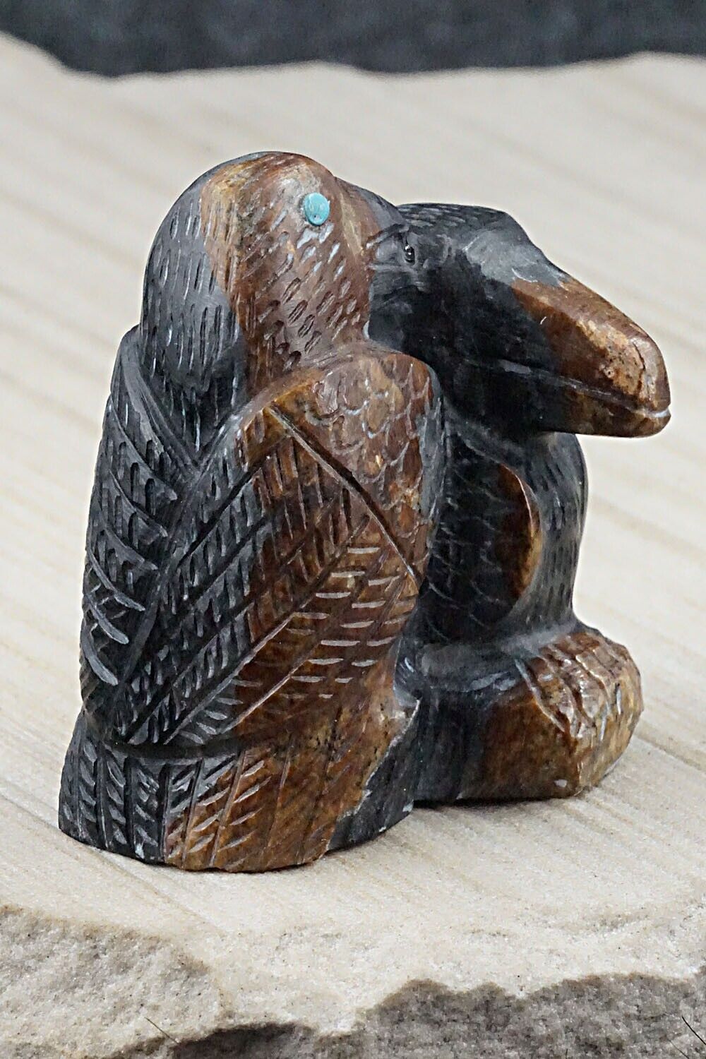 Eagles Zuni Fetish Carving - Colton Kaamasee