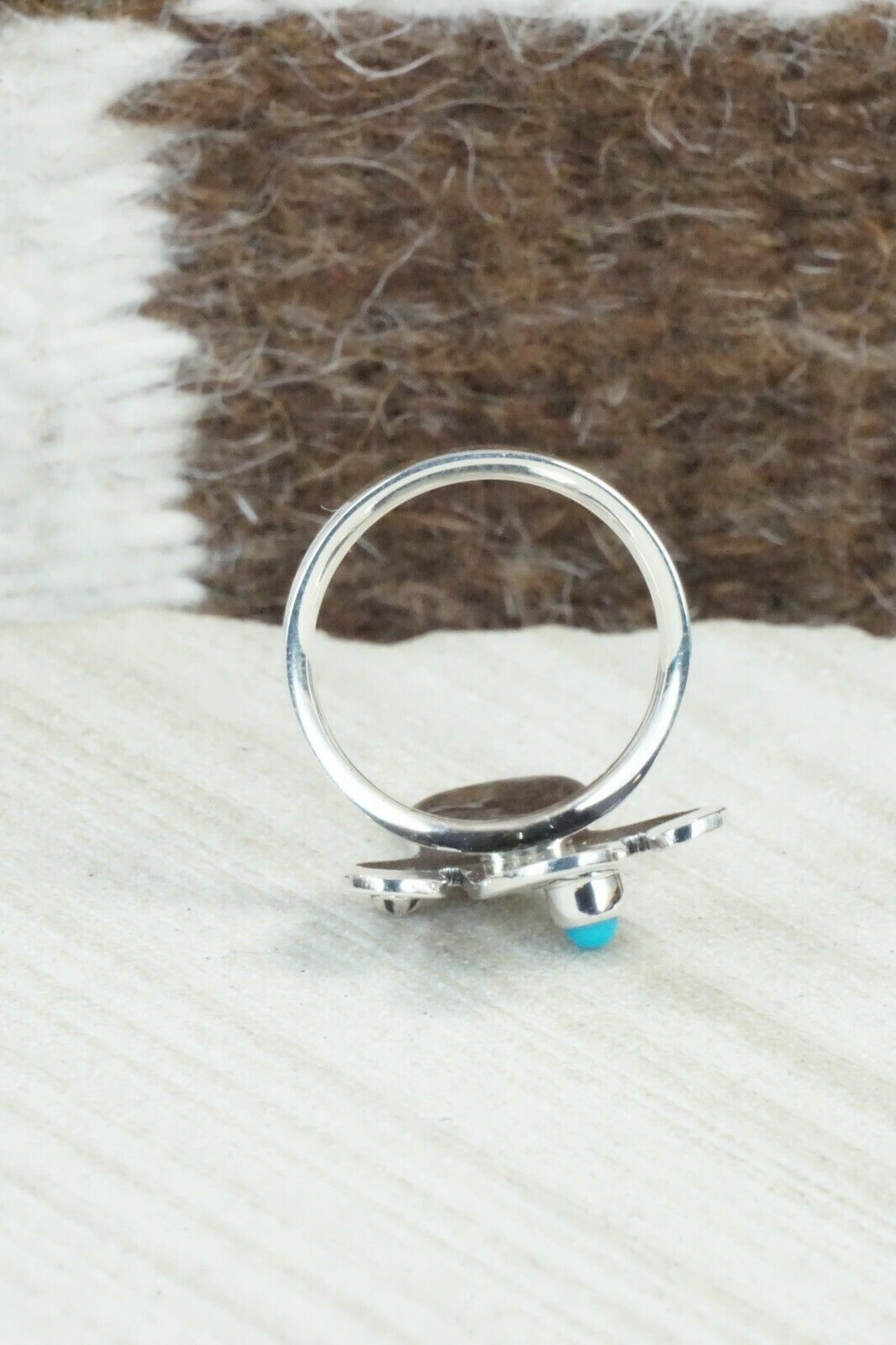 Turquoise and Sterling Silver Ring - Murphy Platero - Size 7