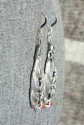Coral & Sterling Silver Earrings - Darrell Morgan