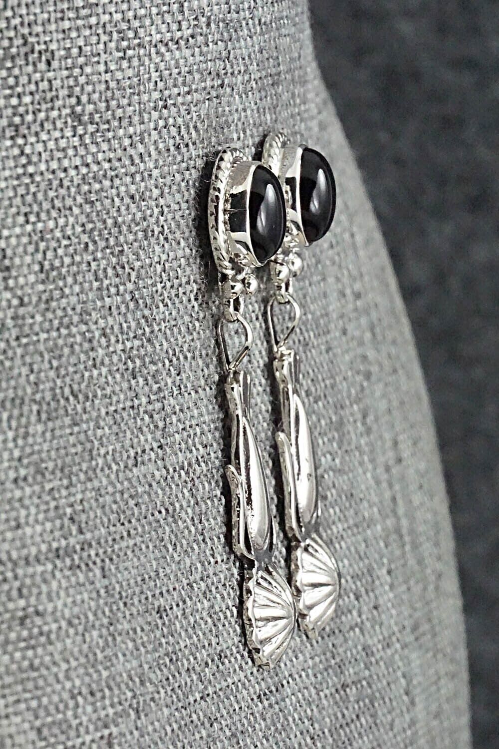 Onyx & Sterling Silver Earrings - Annie Spencer