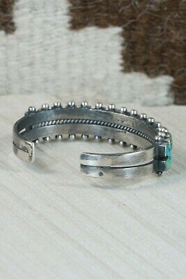 Navajo Turquoise & Sterling Silver Bracelet - R Betsoi