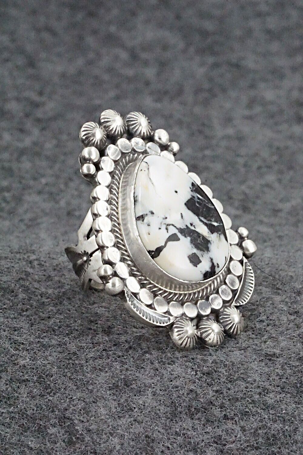 White Buffalo & Sterling Silver Ring - Tom Lewis - Size 6