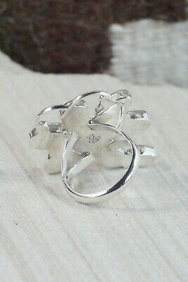Spiny Oyster & Sterling Silver Dragonfly Ring - Bobby Platero - Size 7.75