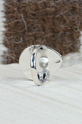 Navajo Turquoise and Sterling Silver Ring - Tom Dinetso - Size 7.5