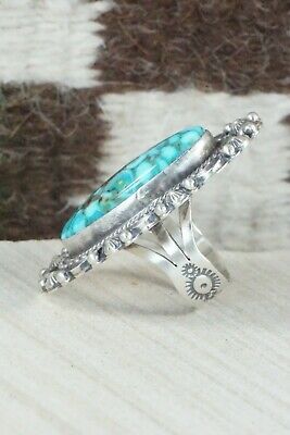 Turquoise & Sterling Silver Ring - Tom Lewis - Size 7