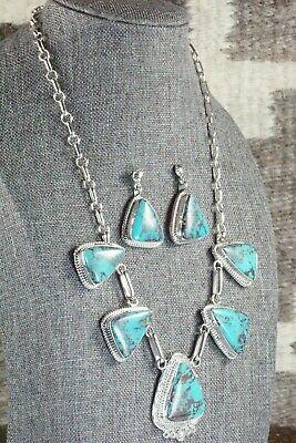 Turquoise & Sterling Silver Necklace - Raymond Delgarito - High Lonesome Trading