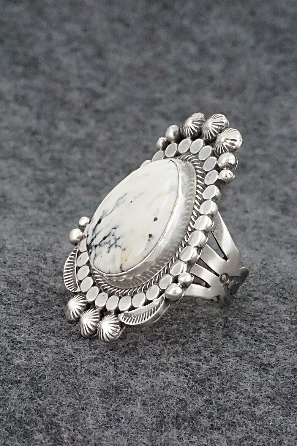 White Buffalo & Sterling Silver Ring - Tom Lewis - Size 6.5