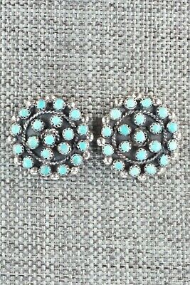 Turquoise & Sterling Silver Earrings - Lorencita Walela