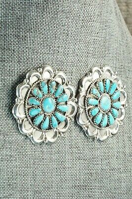 Turquoise & Sterling Silver Earrings - Justina Wilson
