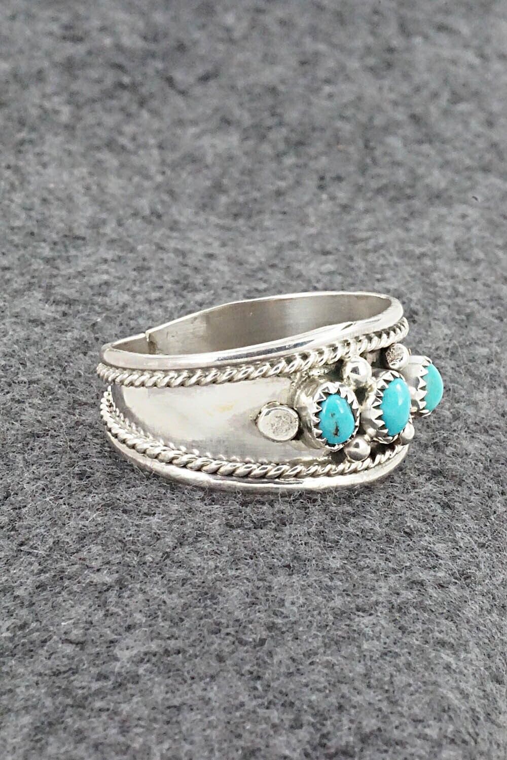 Turquoise & Sterling Silver Ring - Sondra Whitegoat - Size 13