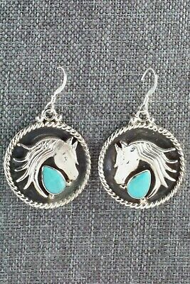 Turquoise & Sterling Silver Earrings - Genevieve Frank