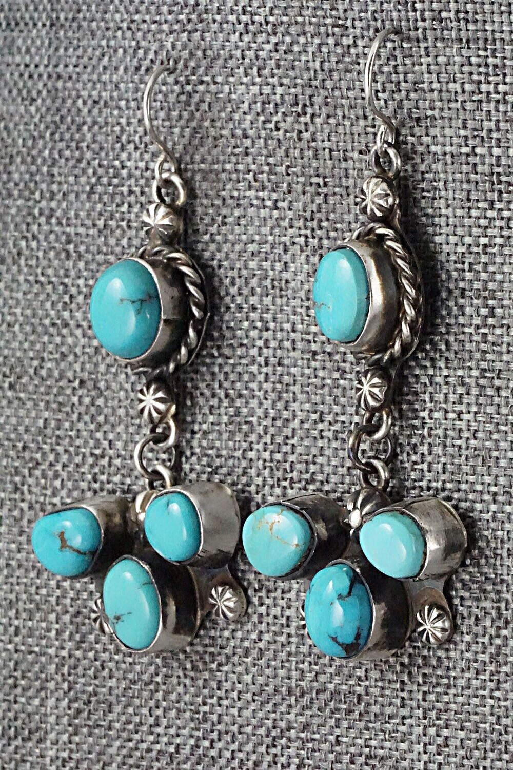 Turquoise & Sterling Silver Earrings - Wilson Dawes