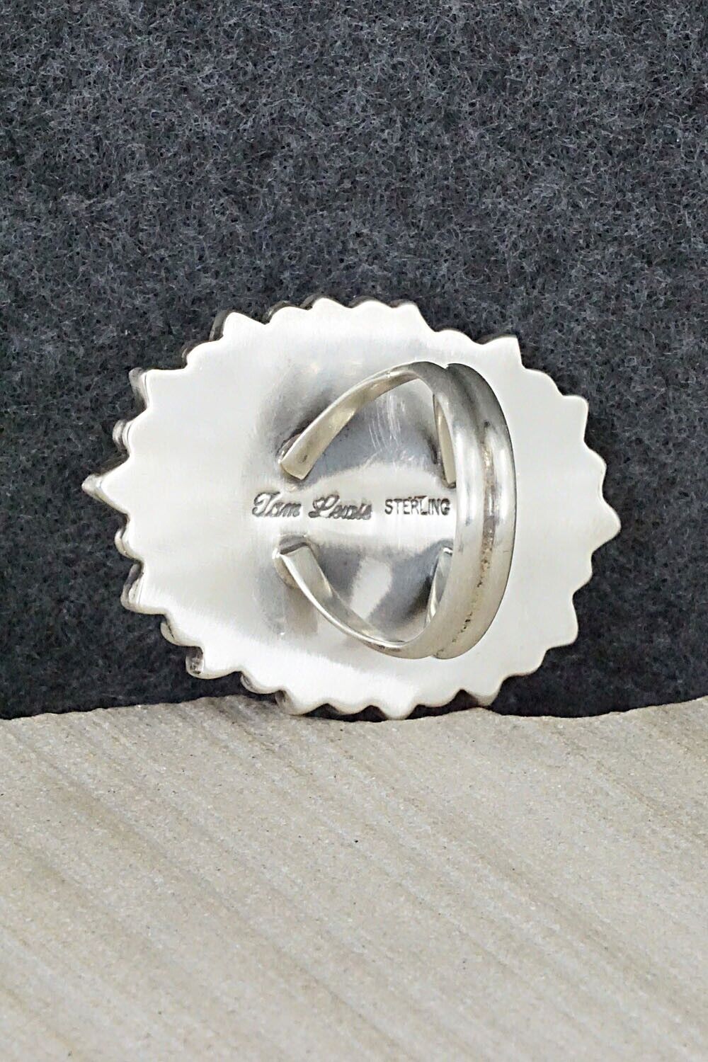 Turquoise, Spiny Oyster & Sterling Silver Ring - Tom Lewis - Size 9.25