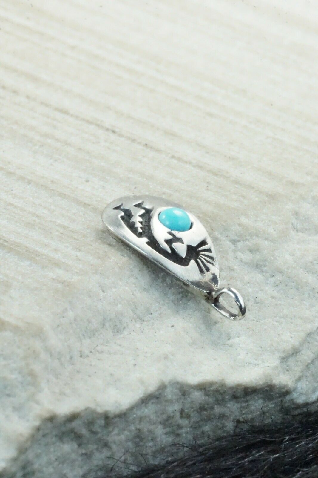 Turquoise and Sterling Silver Pendant - Genevieve Francisco