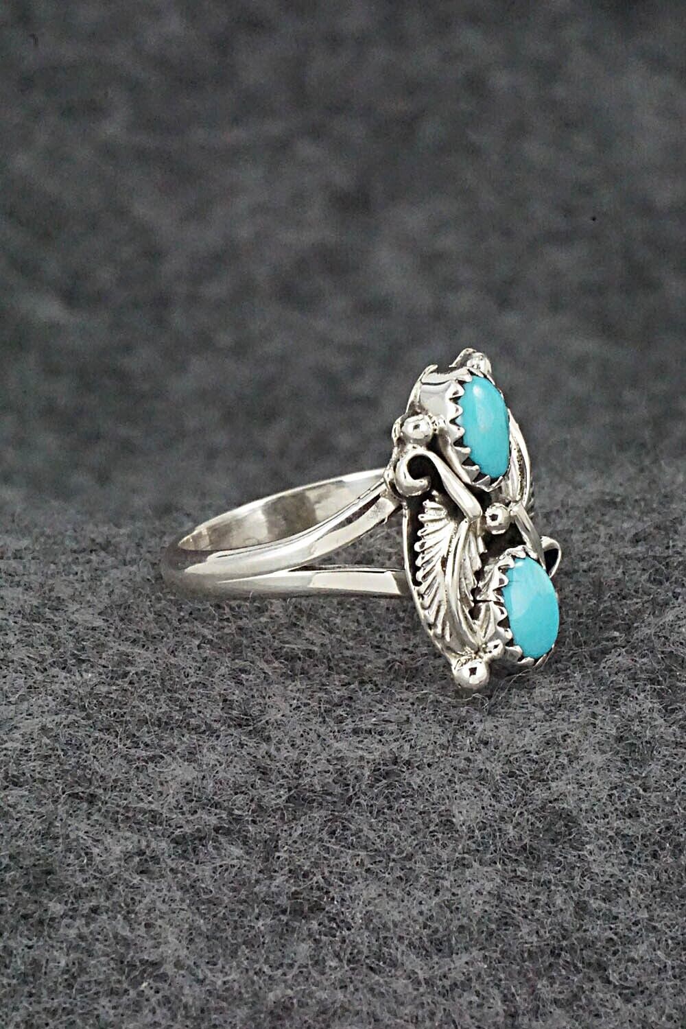 Turquoise & Sterling Silver Ring - William Begay - Size 6.5