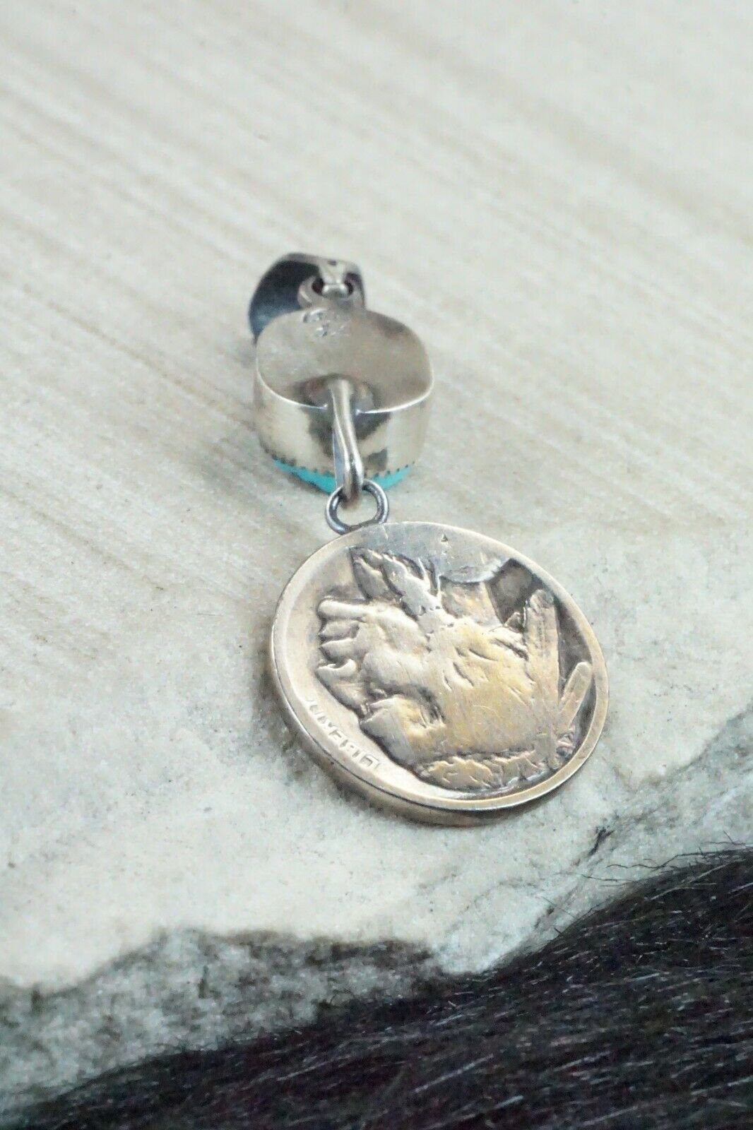 Turquoise & Sterling Silver Pendant - Jerome Lee - High Lonesome Trading