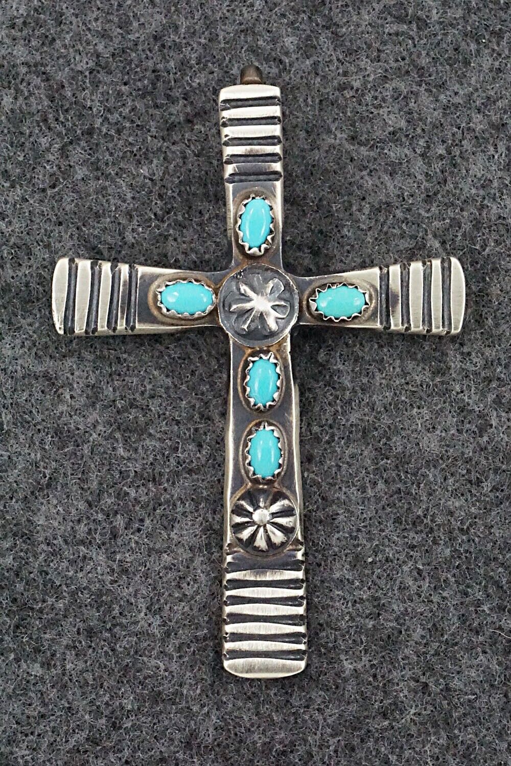 Turquoise and Sterling Silver Pendant - Martha Cayatineto