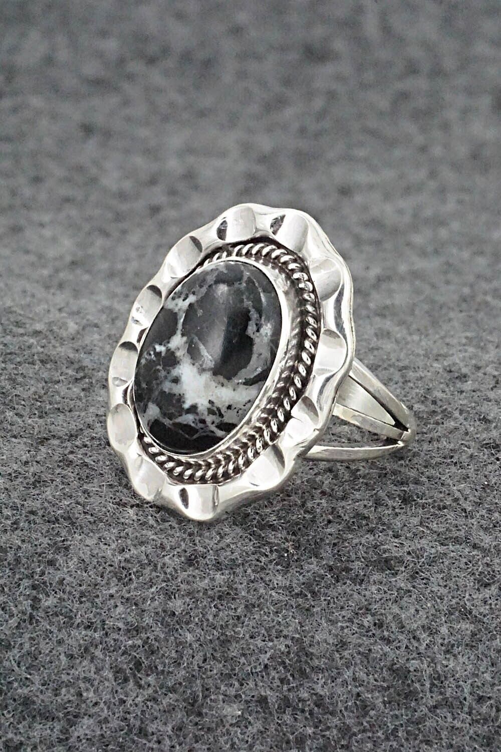 White Buffalo & Sterling Silver Ring - Samuel Yellowhair - Size 7