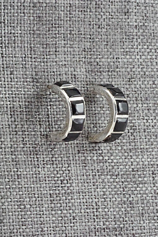 Onyx & Sterling Silver Earrings - Glennetta Luna