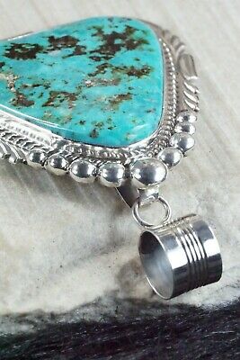 Turquoise and Sterling Silver Pendant - Alvin Joe