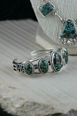 Navajo Turquoise & Sterling Silver Necklace Set - Raymond Delgarito - High Lonesome Trading