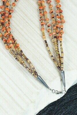 Coral & Heishi Sterling Silver Necklace - Irene Lovato