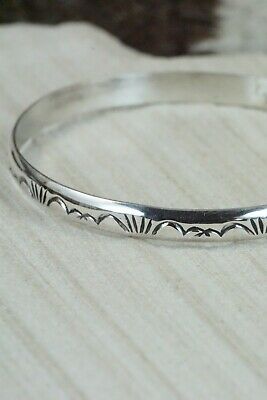 Navajo Sterling Silver Bangle - Elaine Tahe