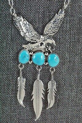 Turquoise & Sterling Silver Necklace - Genevieve Frank