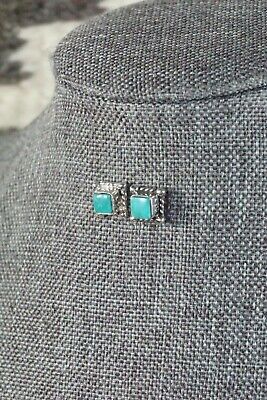 Navajo Turquoise & Sterling Silver Earrings - Jacinda Bodie