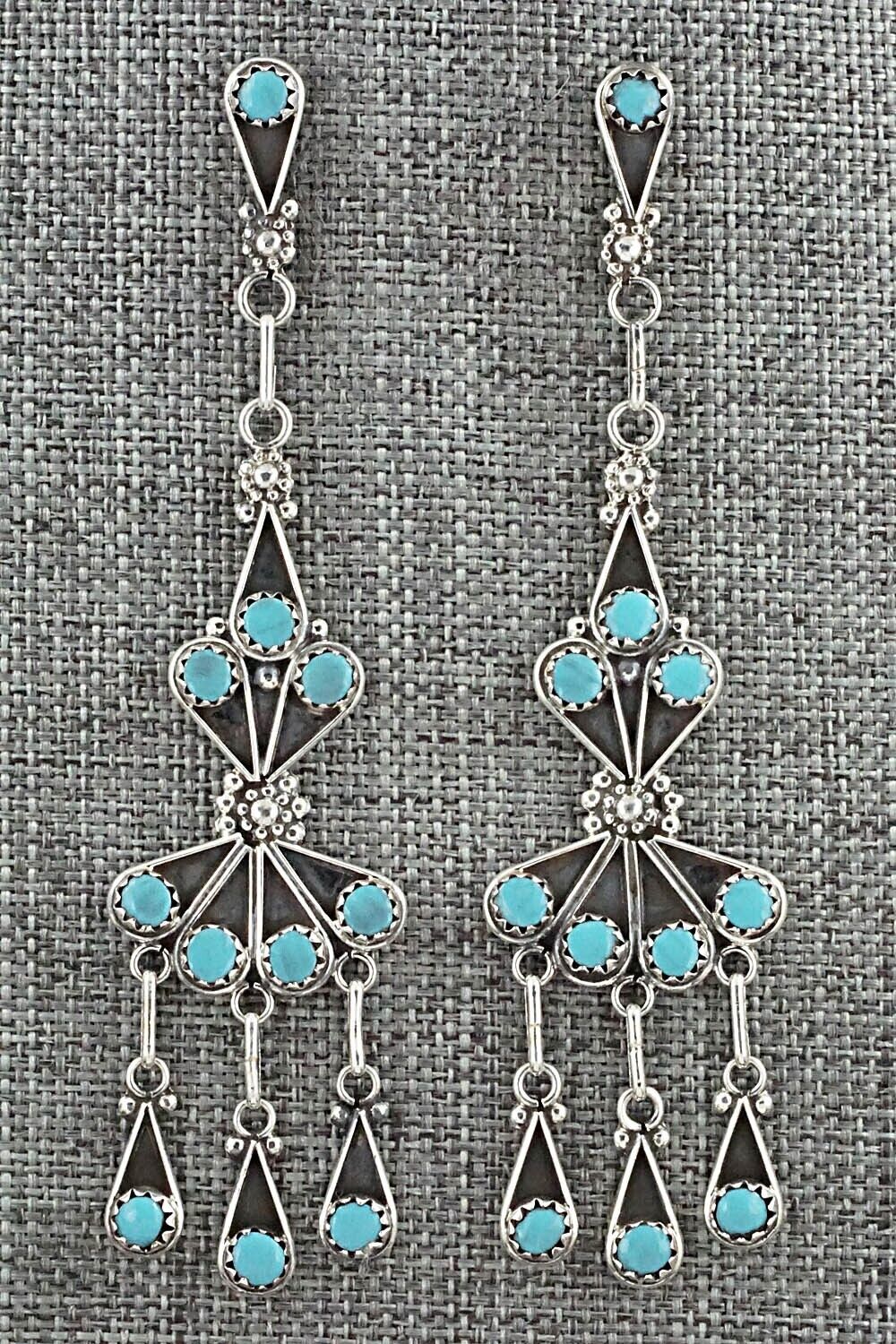 Turquoise & Sterling Silver Earrings - Vivianita Booqua