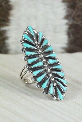 Turquoise & Sterling Silver Bracelet and Ring - Size 9 - Carlos Tsipa